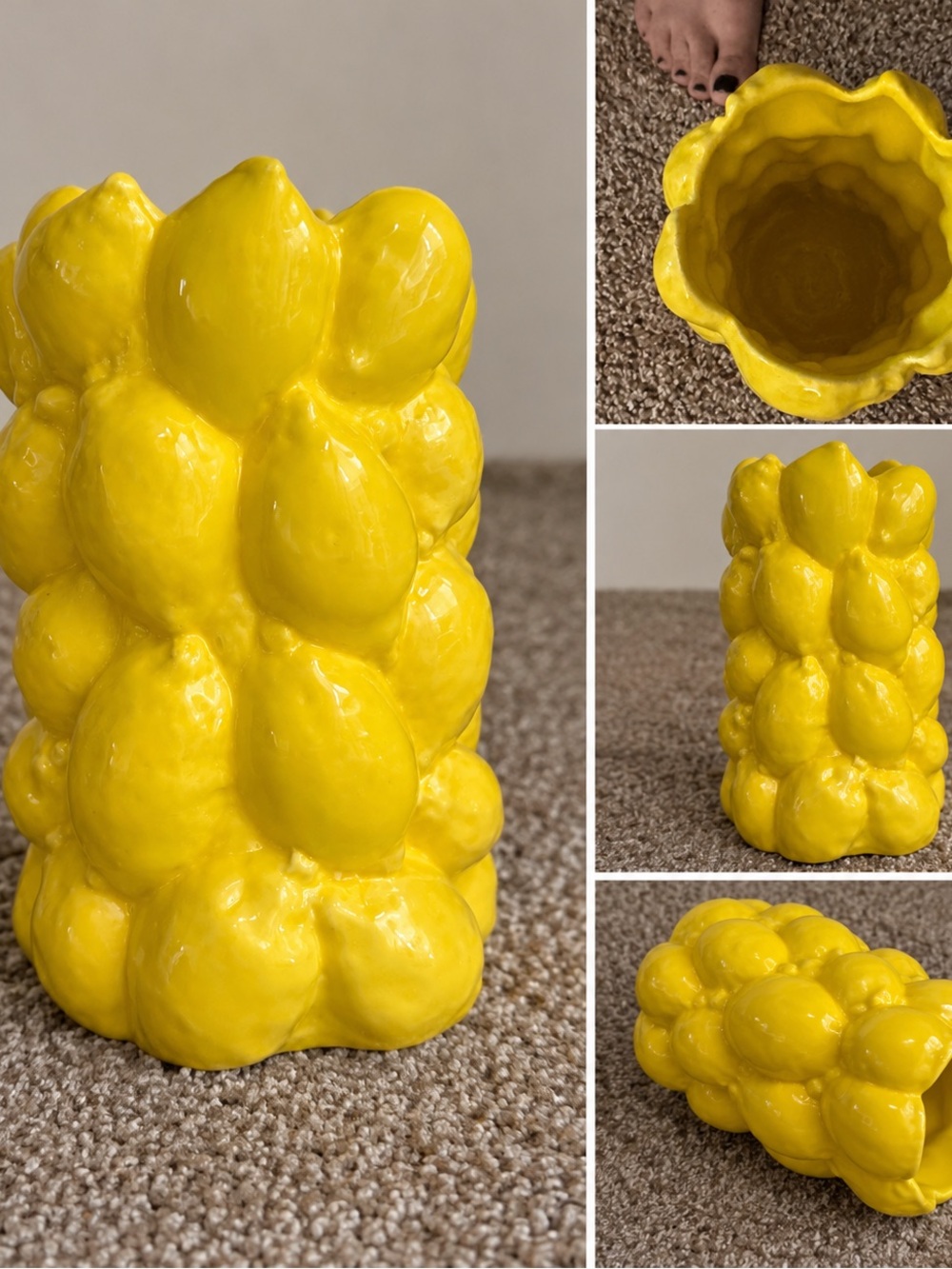 Vibrant Yellow Ceramic Decorative Vase - Home Art